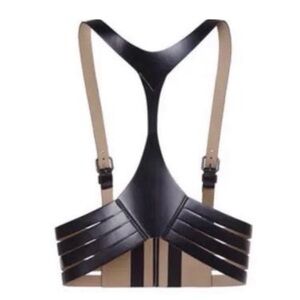 BCBGMaxAzria Black Leather Harness Belt size L Unisex Runway